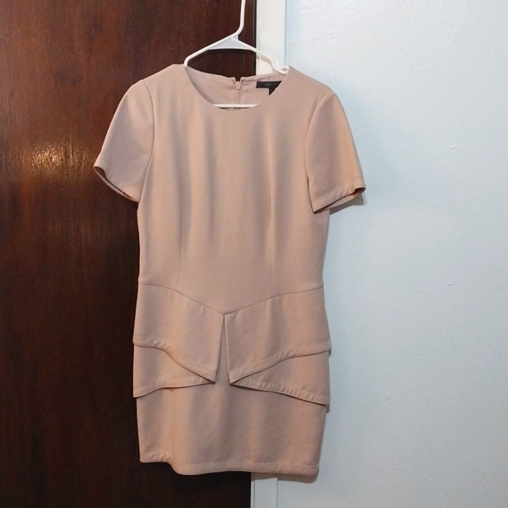 BCBG MAX AZEIA BABY PINK Peplum Dress
